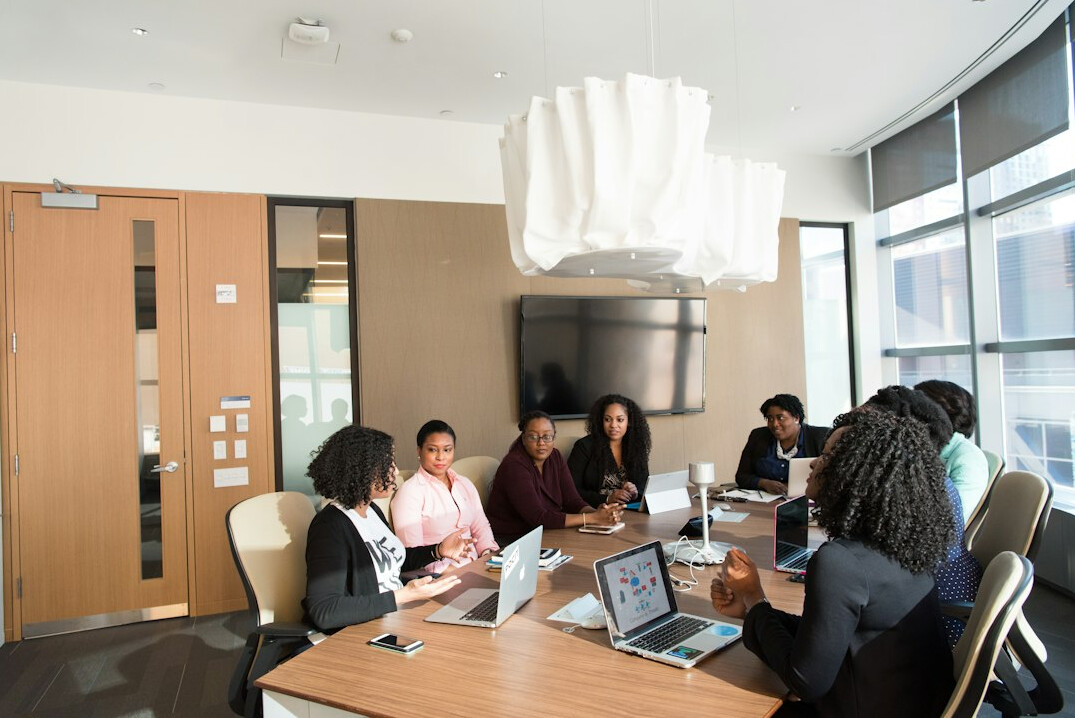 diverse professionals in discussion