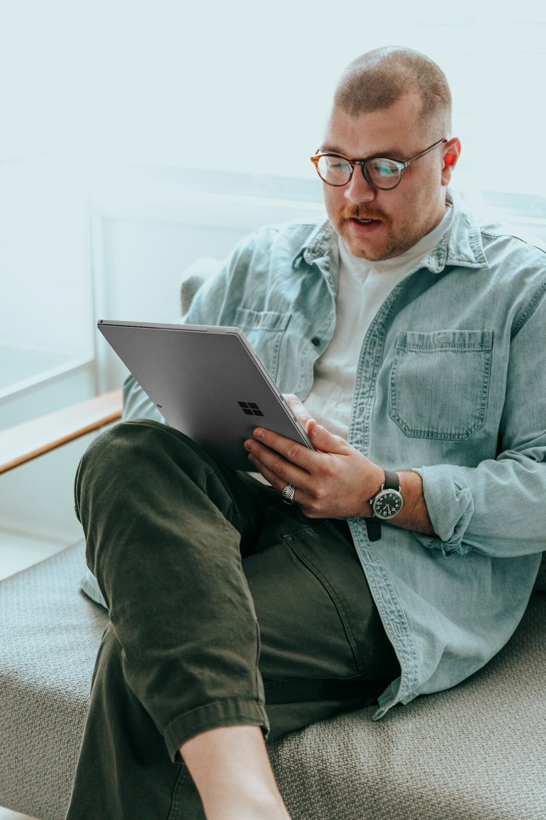 person adapting to new technology