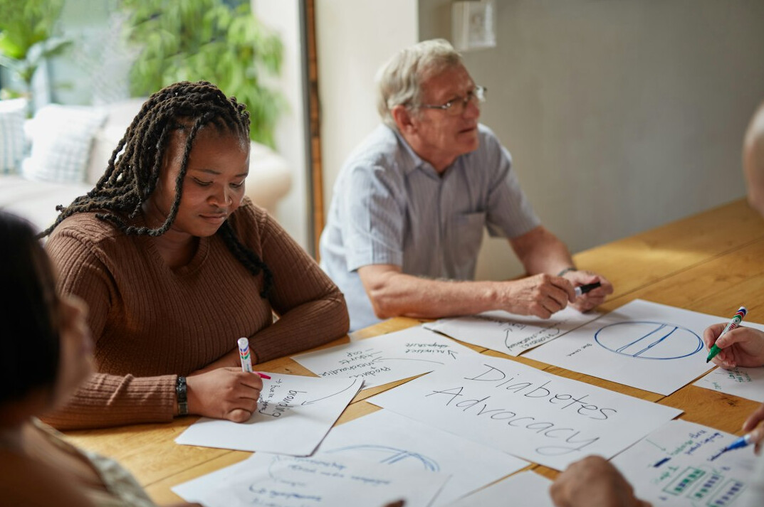 diverse group in communication workshop