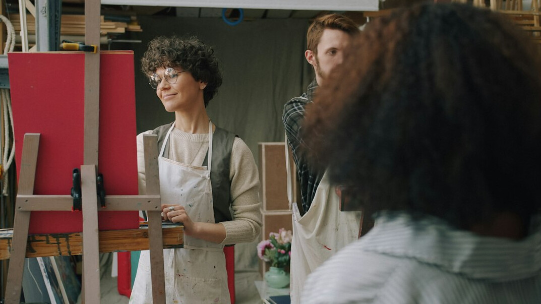 person speaking confidently in workshop