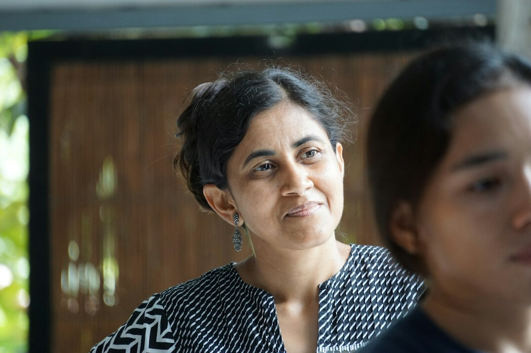 person listening attentively in conversation