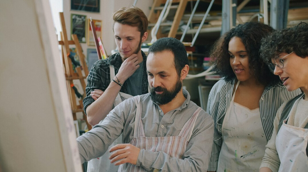 person speaking confidently in workshop